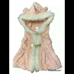 Pink Faux Fur Unicorn Vest 24M